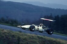 Siffert en course sur une Lola-BMW de Formule 2 en 1969.