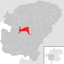 Poloha obce Berg im Attergau v okrese Vöcklabruck (klikacia mapa)