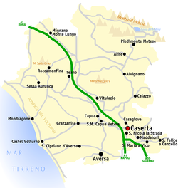 Map of the province of Caserta