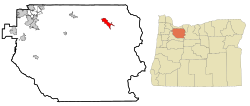 Clackamas County Oregon Incorporated and Unincorporated areas Mount Hood Village Highlighted.svg