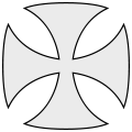 Bárdos kereszt (fr: croix pattée alésée arrondie, de: Partenkreuz, Zirkelkreuz)