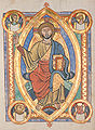 Kristus v mandorle. Evangeliář ze Špýru, kolem 1220