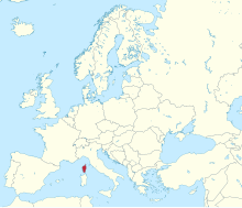Location of Corsica Corsica in Europe.svg