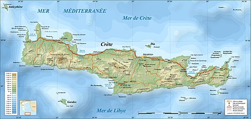 Crete topographic map-fr