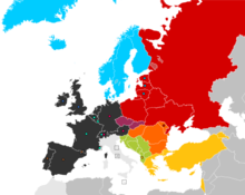 Répartition géographique des blocs de pays au Concours Eurovision de la chanson.