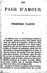 Émile Zola, Une page d’amour, 1878    