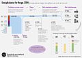 SSB:n tuottama kuvallinen esitys Norjan energiantuotannosta ja -kulutuksesta vuonna 2014.