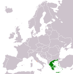 Карта с указанием местоположения Греции и Ватикана