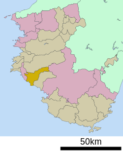 Vị trí Inami trên bản đồ tỉnh Wakayama