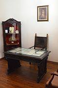 Desk and glass cabinet of Ismail Qemali, Independence Museum in Vlorë