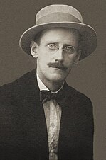 James Joyce was a prominent Irish novelist, poet and literary critic during the 20th century. James Joyce by Alex Ehrenzweig, 1915 cropped.jpg