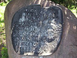 Tablet on monument to Józef Chełmoński, Kuklówka Zarzeczna, Poland