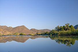 November 2009: Epupafälle im Fluss Kunene (Namibia)