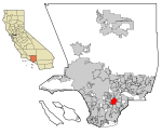 Položaj u okrugu Los Angeles i u Kaliforniji