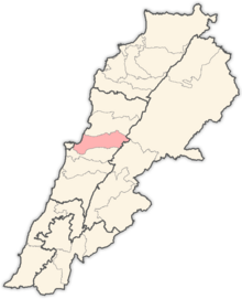 İlçenin Lübnan haritasındaki sınırları