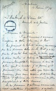 Alphonse Desjardins Lettre à Antoine-Aimé Dorion 1874-02-13