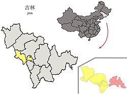 吉林省中の伊通県の位置