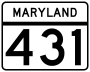 Maryland Route 431 marker