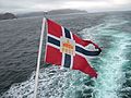Flagge am Heck der MS Finnmarken