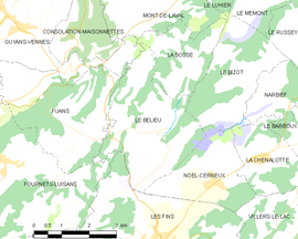 Mapa obce Le Bélieu