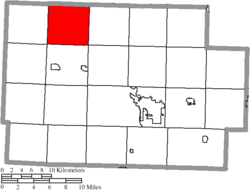 Location of Monroe Township in Coshocton County