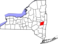 オールバニ郡の位置を示したニューヨーク州の地図