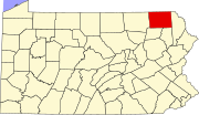 Map of Pennsylvania highlighting Susquehanna County.svg