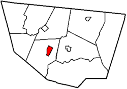 Map of Sullivan County, Pennsylvania highlighting Eagles Mere