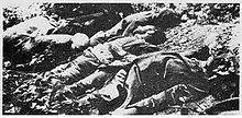 Some civilian victims of the Abbeville massacre, May 1940. Massacre d'Abbeville - 20 mai 1940.jpg