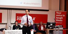 Miliband addressing the West Midlands Regional Conference, 12 November 2011 Miliband west midlands conference cropped.jpg