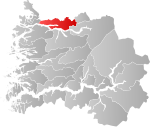 Mapa do condado de Sogn og Fjordane com Eid em destaque.