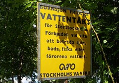 Bornsjön är Stockholms reservvattentäkt och sköts av Stockholm Vatten.