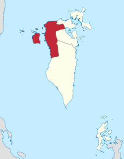 Map of Bahrain showing Northern Governorate