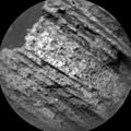 2015年5月15日，「好奇號」觀察到的火星「黃蜂俠」岩石。