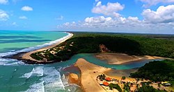 Estuário do Rio Camaratuba, entre Mataraca e Baía da Traição, Litoral Norte da Paraíba.