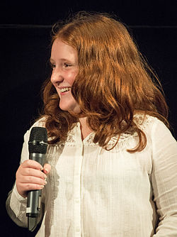 Rebecka Josephson under presentationen av filmen Min lilla syster i Filmhuset i Stockholm 2015.