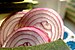 Slices of red onions
