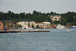 Rindö smedja sett från Vaxholms hamn.