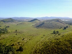 Aerial view of the Seven Sisters, Atherton Tableland looking to the south-west