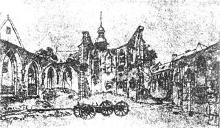 Zeichnung der Ruine der Georgskirche