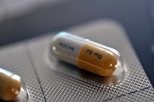 Tamiflu medicine pill by a Swiss company Roche...