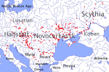 Distribution of "Thraco-Cimmerian" finds Thraco-Cimmerian.png