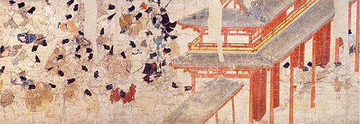 Bildrolle Ban Dainagon (Ausschnitt) aus der Heian-Zeit, Nationalschatz.