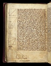 Diagrams, in a volume of treatises on natural science, philosophy, and mathematics. This 1300 manuscript is typical of the sort of book owned by medieval university students. Treatises On Natural Science, Philosophy, And Mathematics - Mensuration.jpg