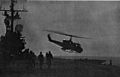 UH-1E takes off from USS Iwo Jima in c1968.