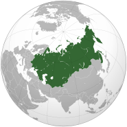 Location of USSR on the map of Eurasia