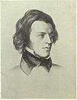 Alfred Tennyson. Porträtzeichnung von Samuel Laurence, um 1840.