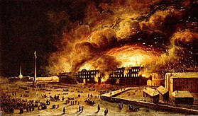 Incendie du palais d'Hiver, par Pierre Marie Joseph Vernet