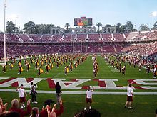 The Spirit of Troy take the field at Stanford Stadium (2006) 11-04-06-TMB@Stanford.jpg