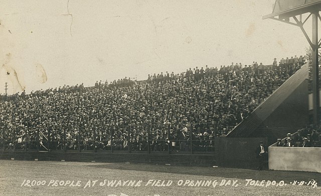 12,000 people in the stands at Swayne Field Opening Day, Toledo, Ohio